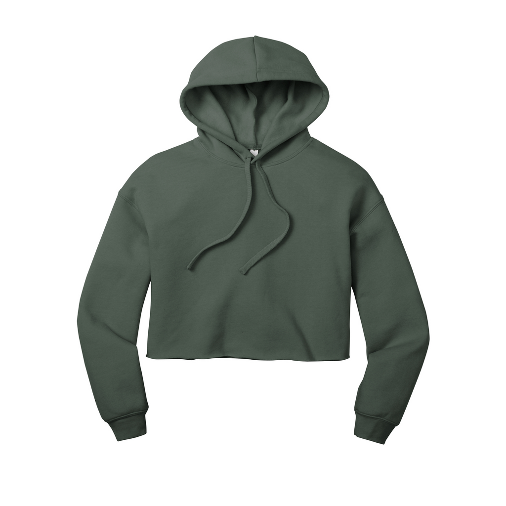 BELLA+CANVAS Women’s Sponge Fleece Cropped Fleece Hoodie - Military Green