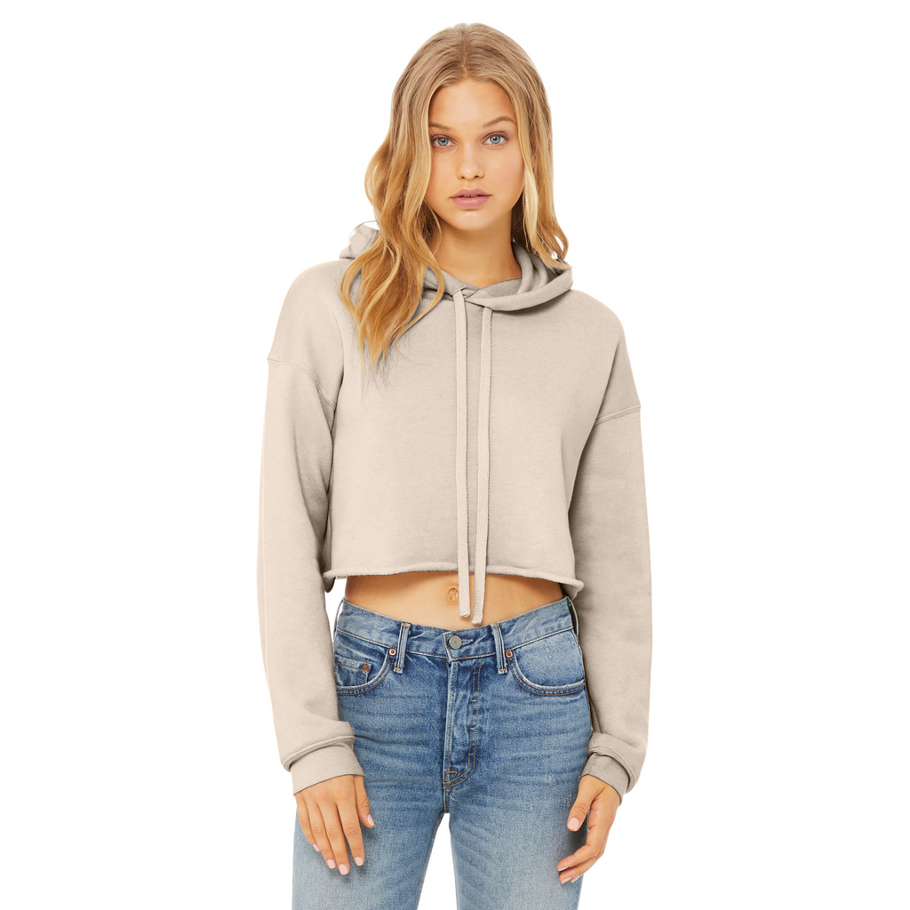 BELLA+CANVAS Women’s Sponge Fleece Cropped Fleece Hoodie - Heather Dust