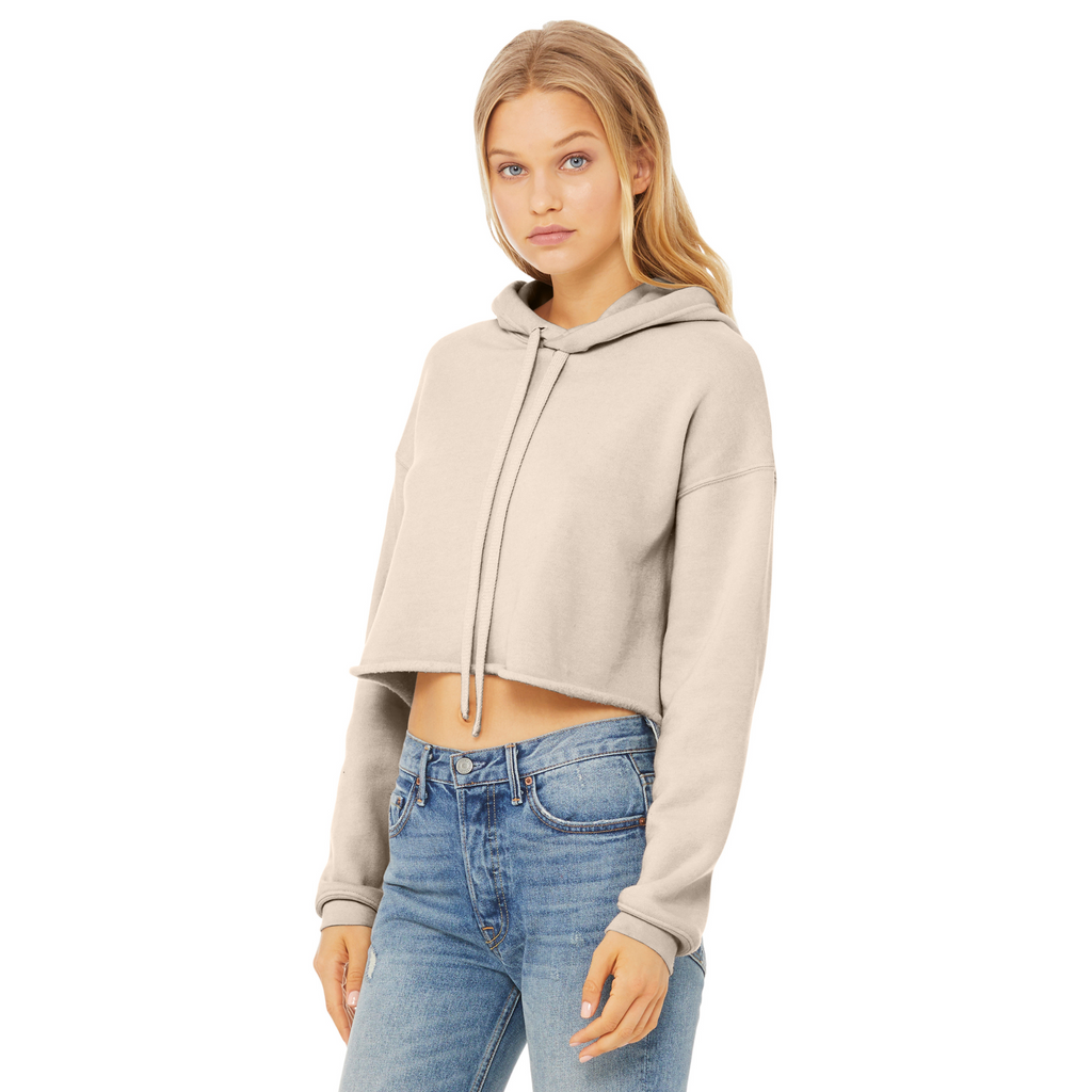 BELLA+CANVAS Women’s Sponge Fleece Cropped Fleece Hoodie - Heather Dust