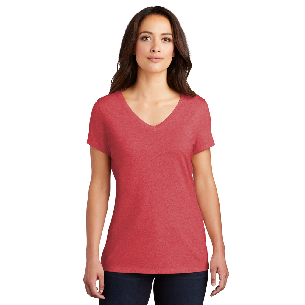 District Women’s Perfect Tri-Blend V-Neck Tee - Red Frost