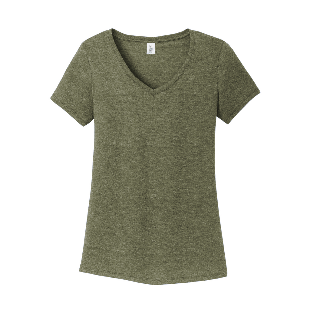 District Women’s Perfect Tri-Blend V-Neck Tee - Military Green Frost