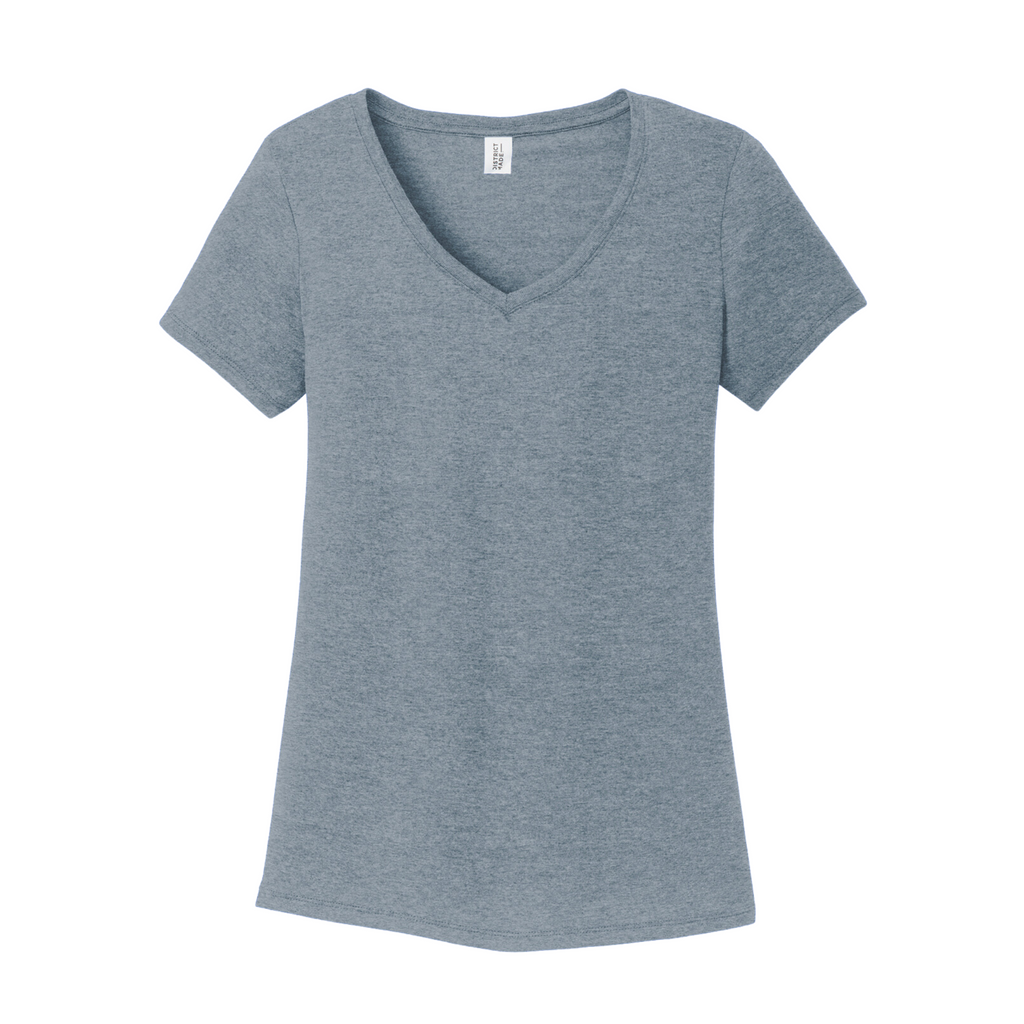 District Women’s Perfect Tri-Blend V-Neck Tee - Flint Blue Heather