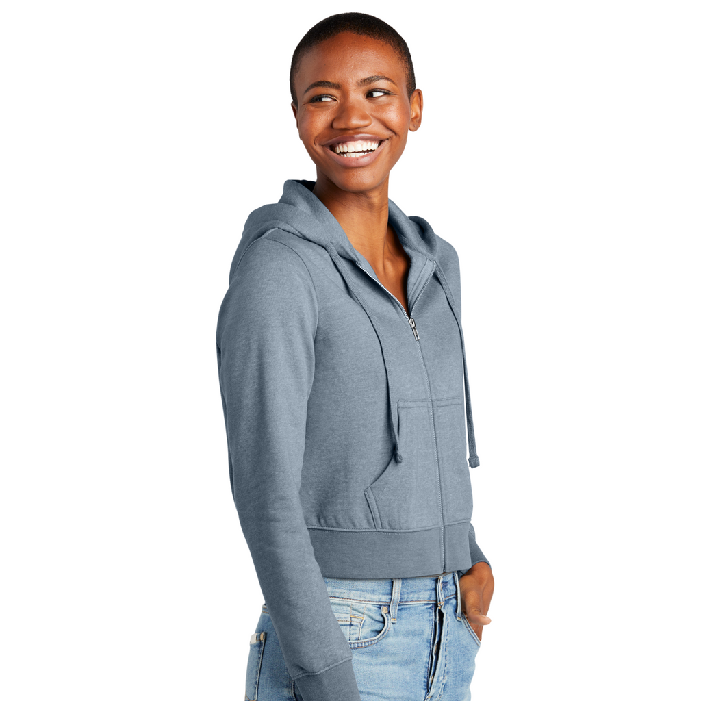 District Women’s Fleece Full-Zip Hoodie - Flint Blue Heather