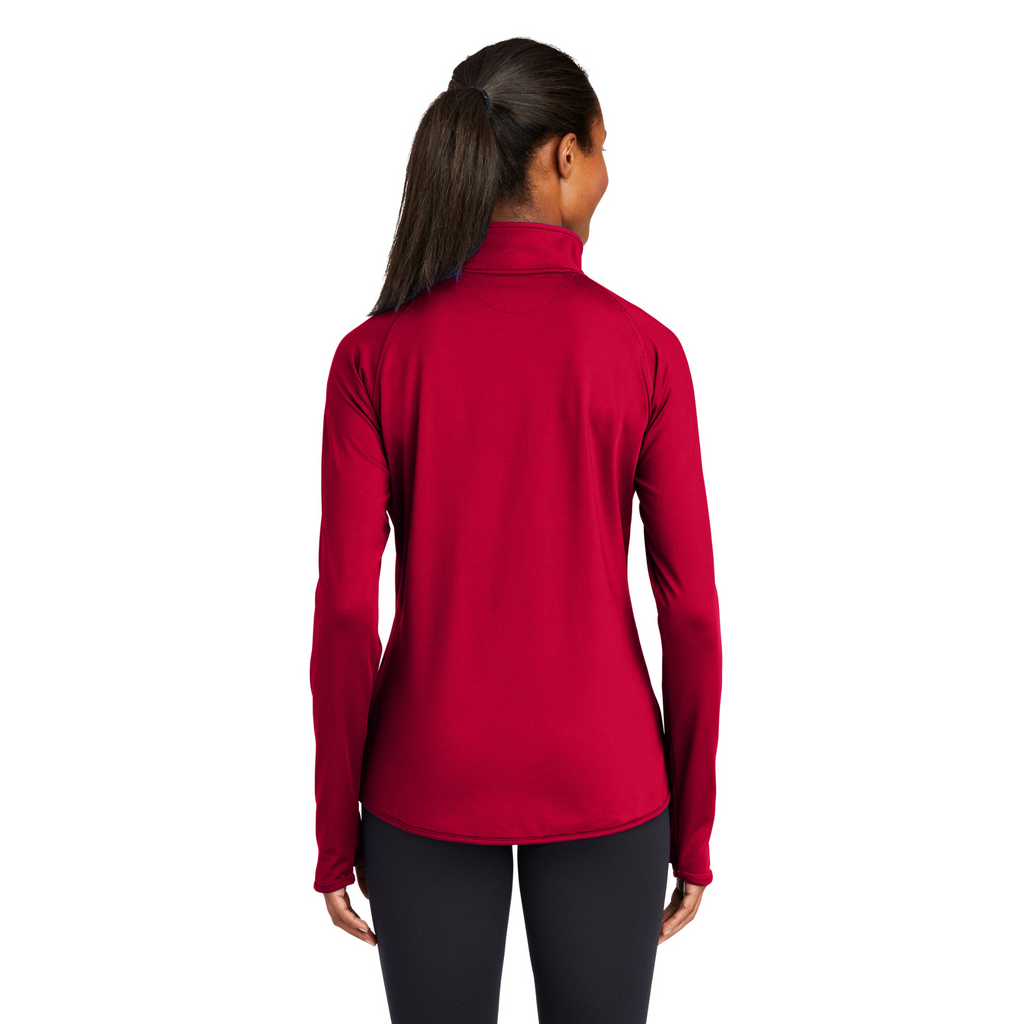 Sport-Tek Ladies Sport-Wick Stretch 1/4-Zip Pullover - Deep Red