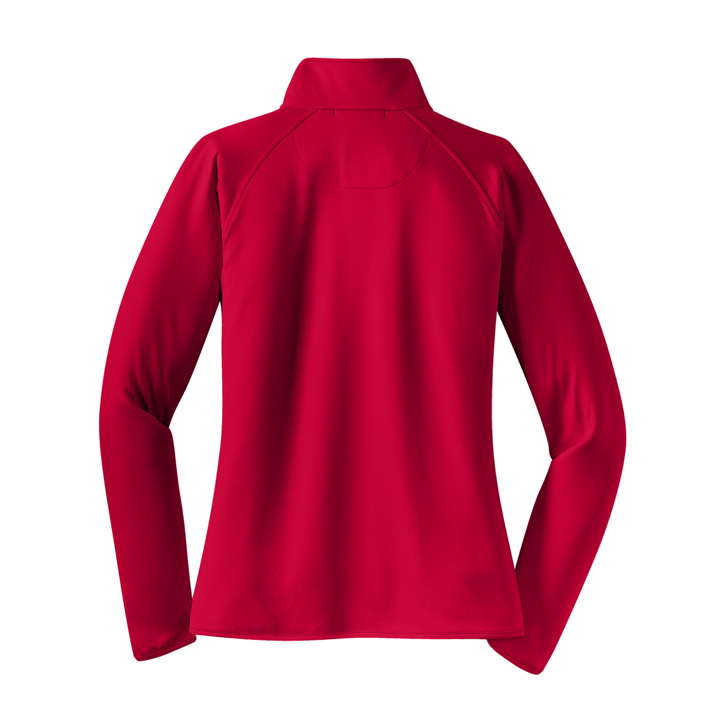 Sport-Tek Ladies Sport-Wick Stretch 1/4-Zip Pullover - Deep Red