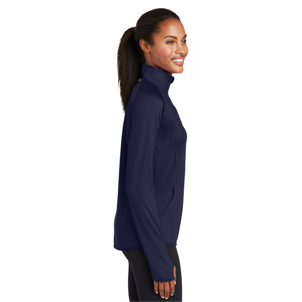 Sport-Tek Ladies Sport-Wick Stretch 1/4-Zip Pullover - True Navy