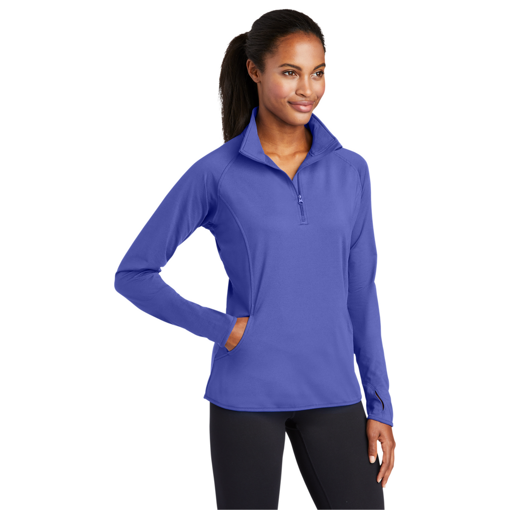 Sport-Tek Ladies Sport-Wick Stretch 1/4-Zip Pullover - Iris Purple