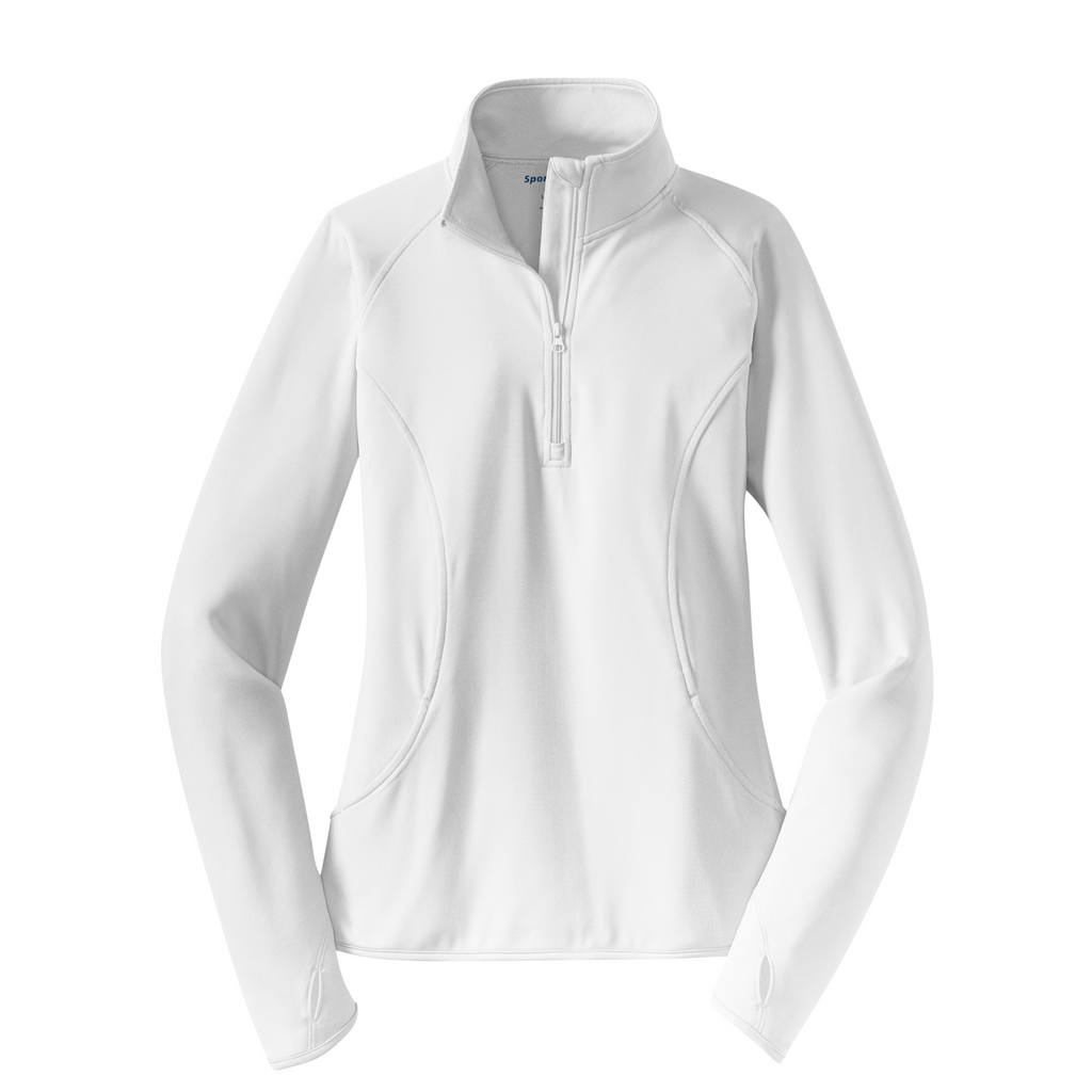 Sport-Tek Ladies Sport-Wick Stretch 1/4-Zip Pullover - White