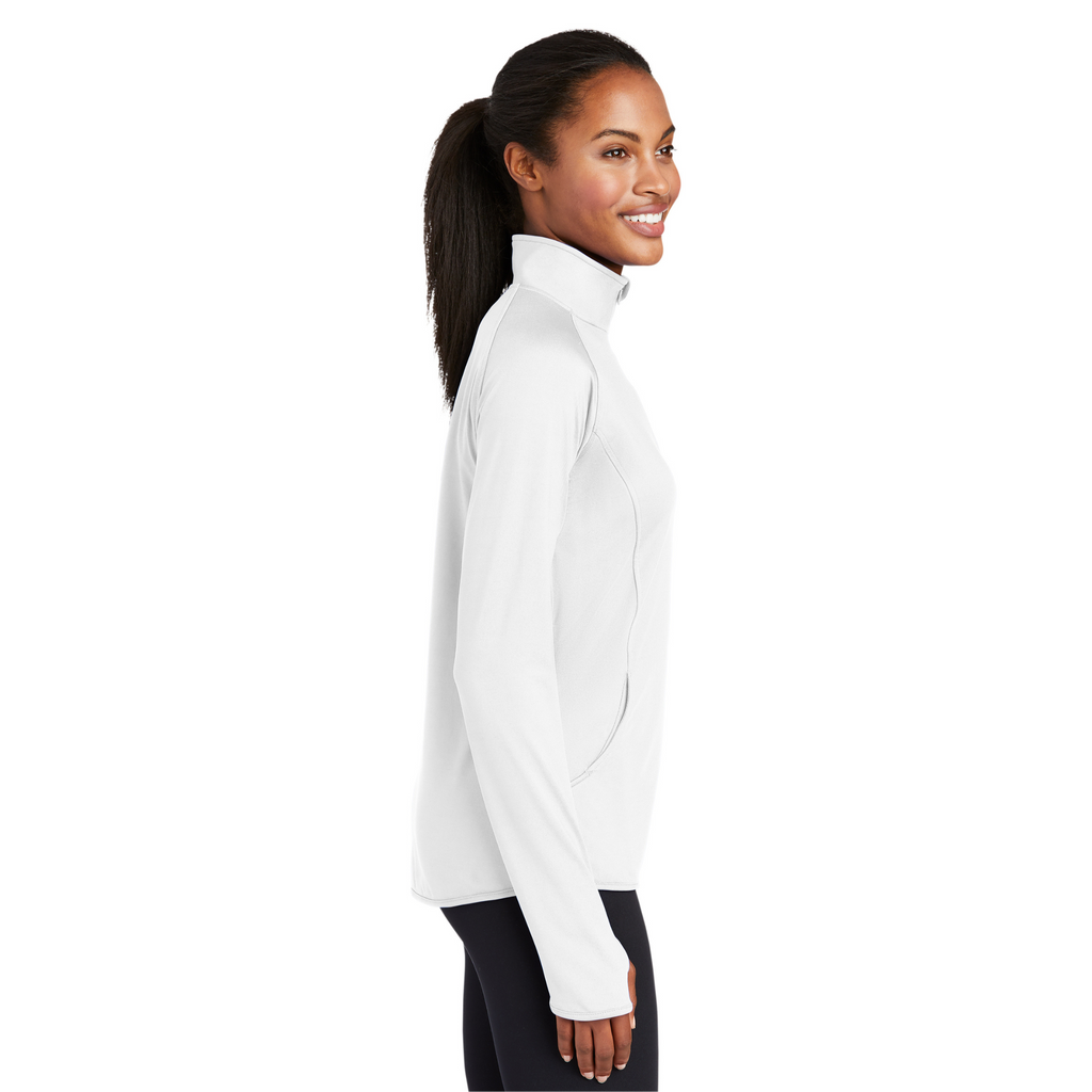 Sport-Tek Ladies Sport-Wick Stretch 1/4-Zip Pullover - White