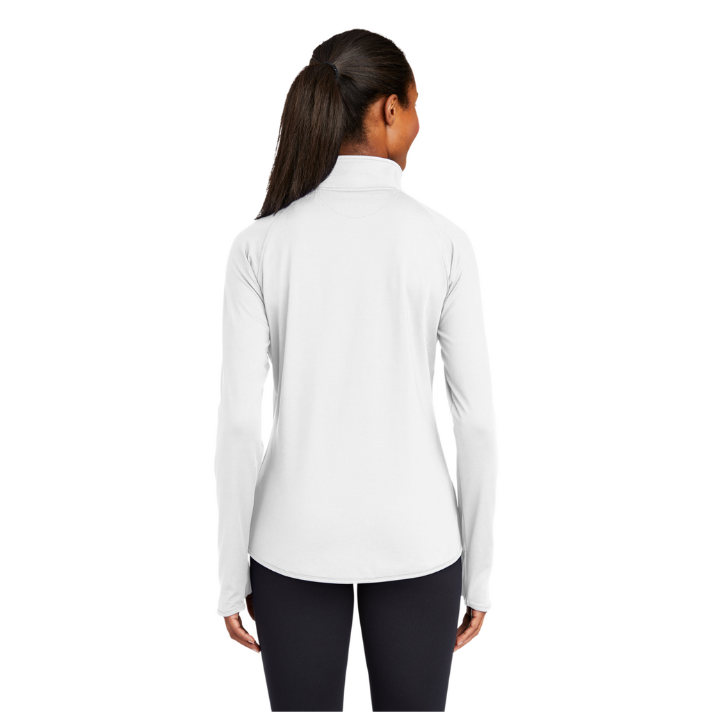 Sport-Tek Ladies Sport-Wick Stretch 1/4-Zip Pullover - White