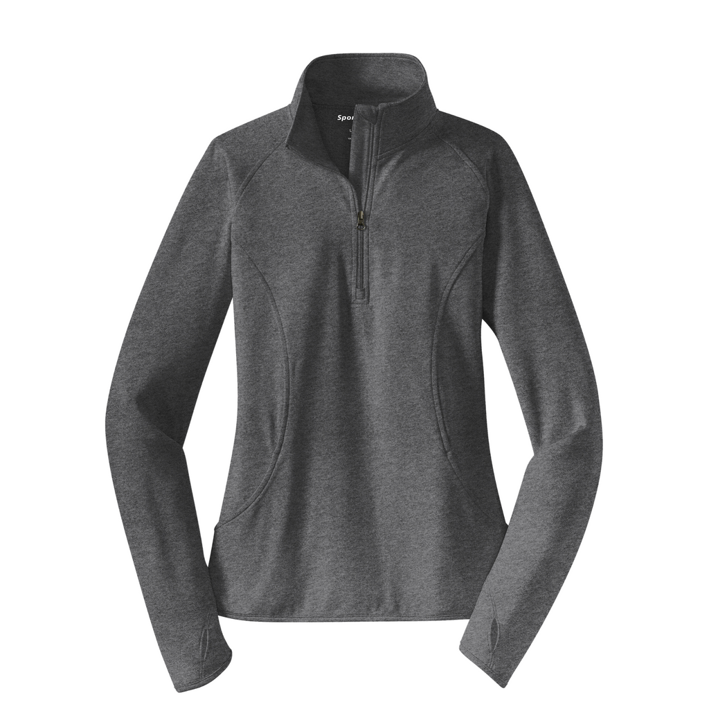 Sport-Tek Ladies Sport-Wick Stretch 1/4-Zip Pullover - Charcoal Grey Heather