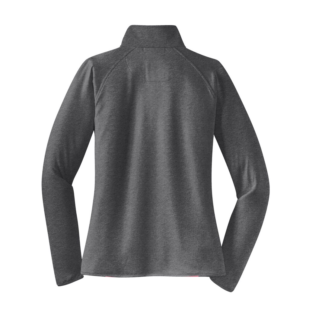 Sport-Tek Ladies Sport-Wick Stretch 1/4-Zip Pullover - Charcoal Grey Heather