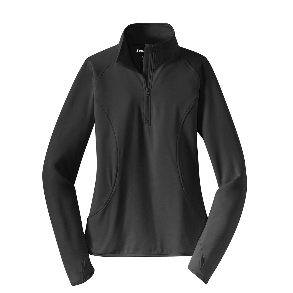 Sport-Tek Ladies Sport-Wick Stretch 1/4-Zip Pullover - Charcoal Grey