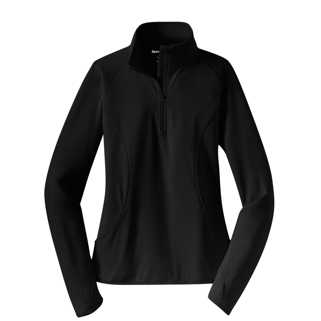 Sport-Tek Ladies Sport-Wick Stretch 1/4-Zip Pullover - Black