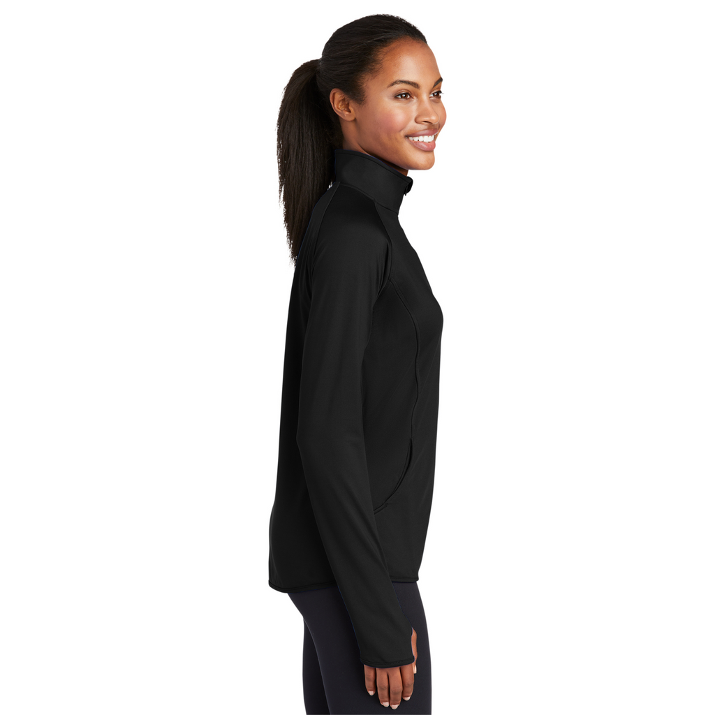 Sport-Tek Ladies Sport-Wick Stretch 1/4-Zip Pullover - Black