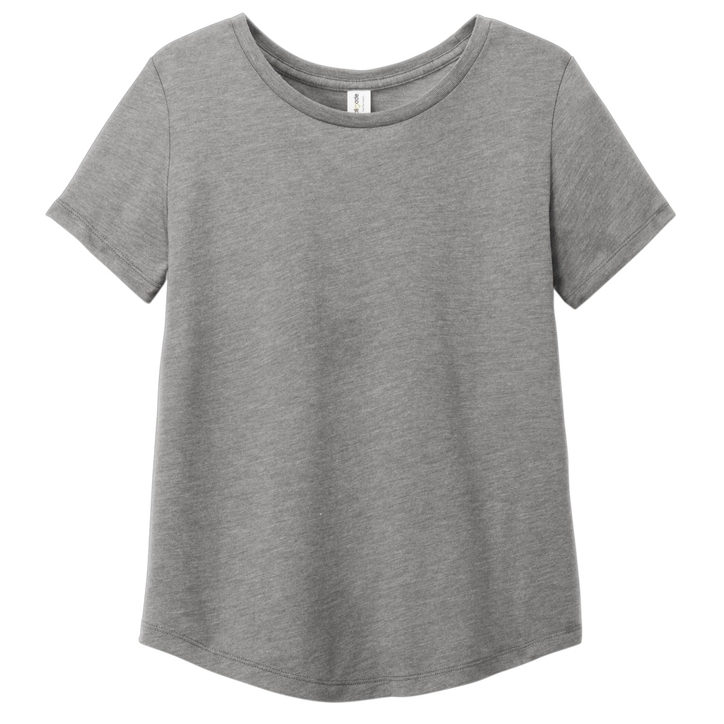 District Ladies Tri-Blend Long Sleeve V-Neck T-Shirt - Heathered Charcoal