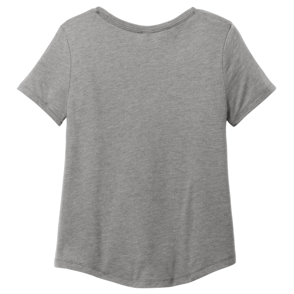 District Ladies Tri-Blend Long Sleeve V-Neck T-Shirt - Heathered Charcoal