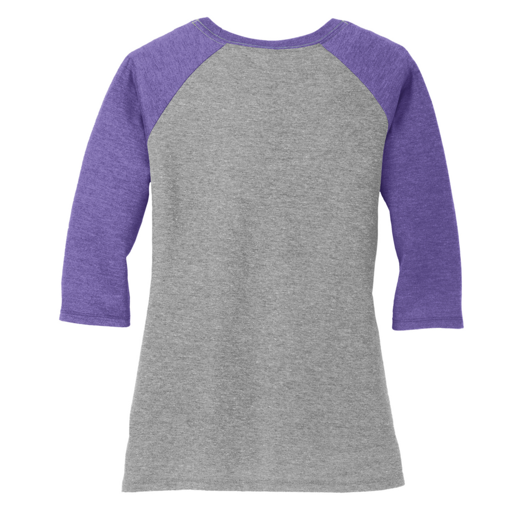 District Women’s Perfect Tri 3/4-Sleeve Raglan - Purple Frost/Grey Frost