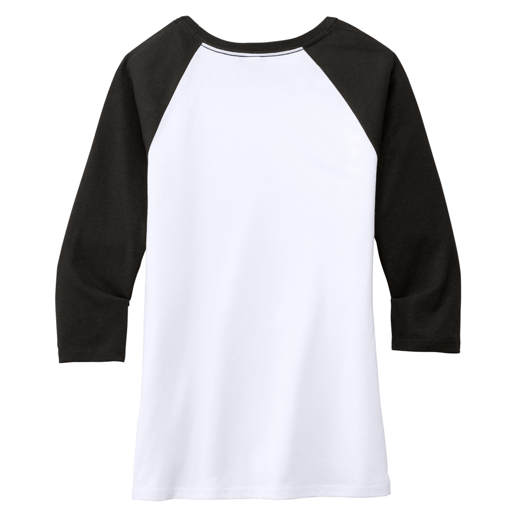 District Women’s Perfect Tri 3/4-Sleeve Raglan - Black/White