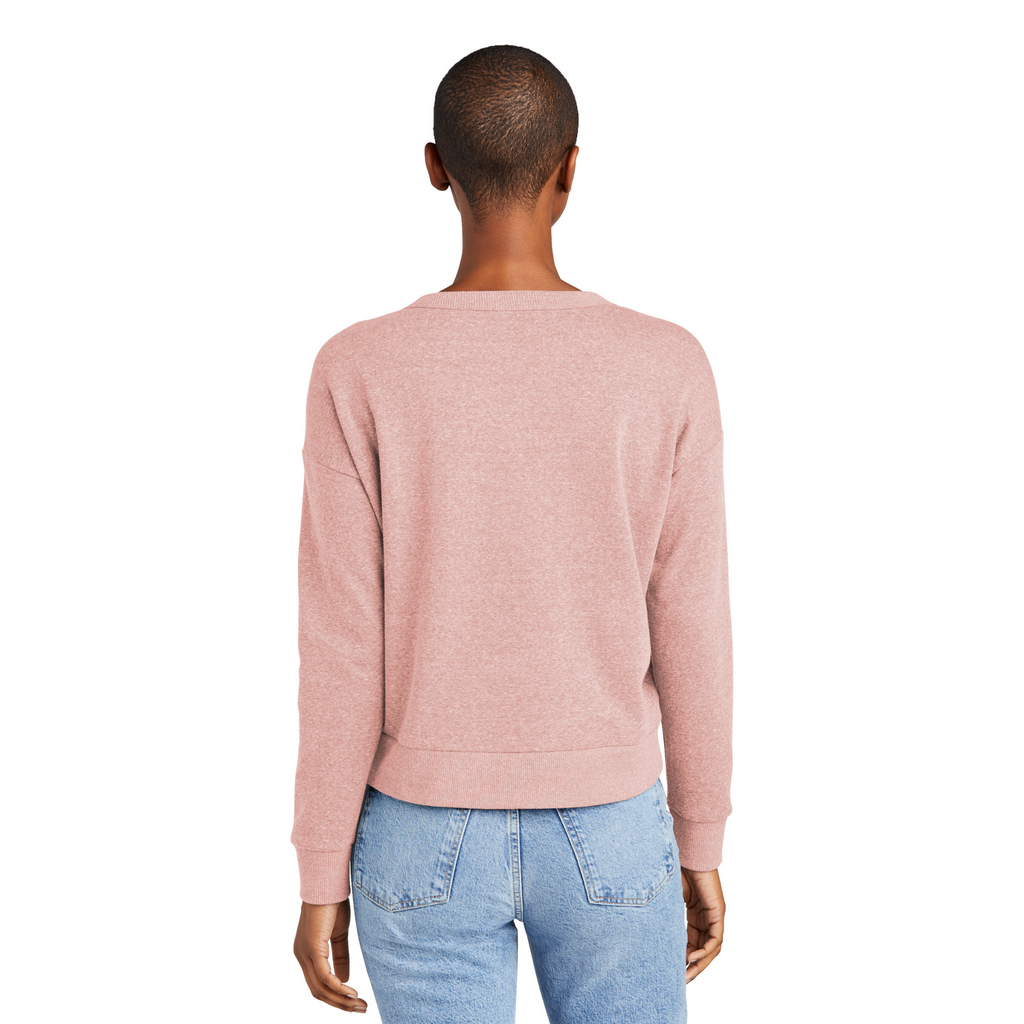 District Women’s Tri-Blend Fleece V-Neck Sweatshirt - Blush Frost