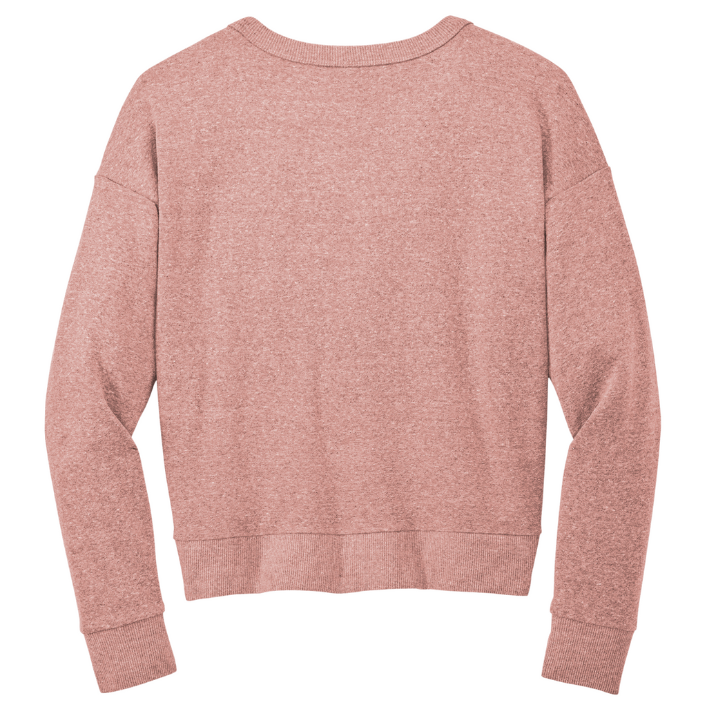 District Women’s Tri-Blend Fleece V-Neck Sweatshirt - Blush Frost