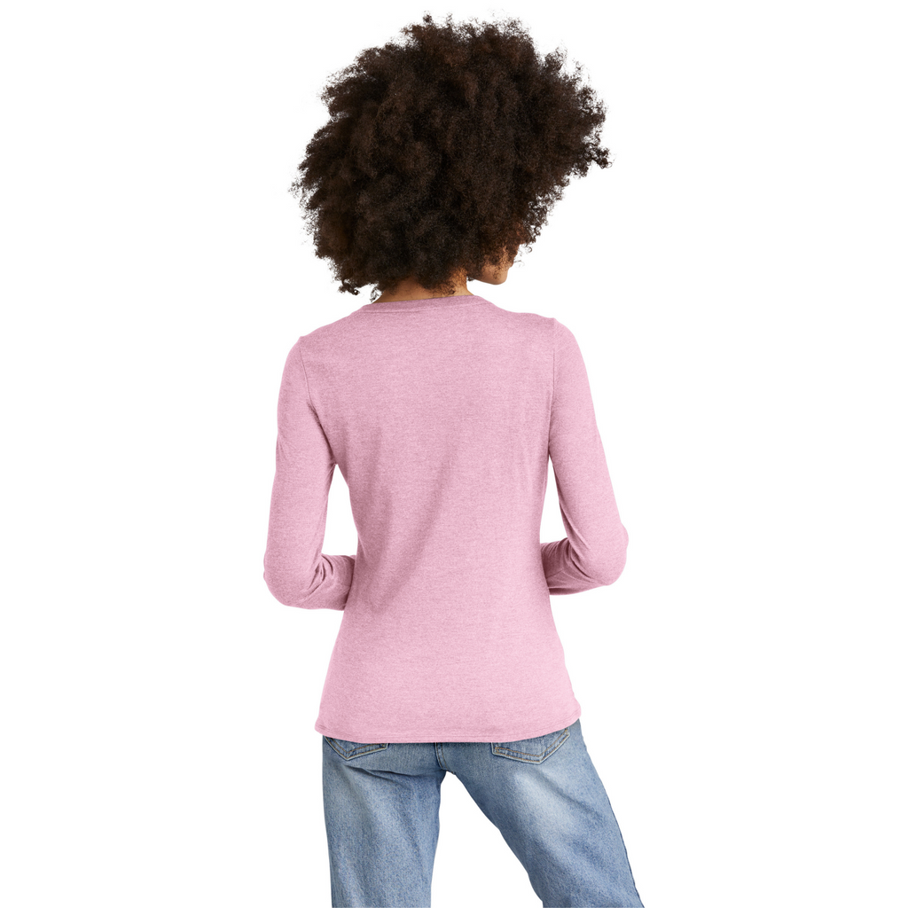 District Ladies Tri-Blend Long Sleeve V-Neck T-Shirt - Wisteria Heather