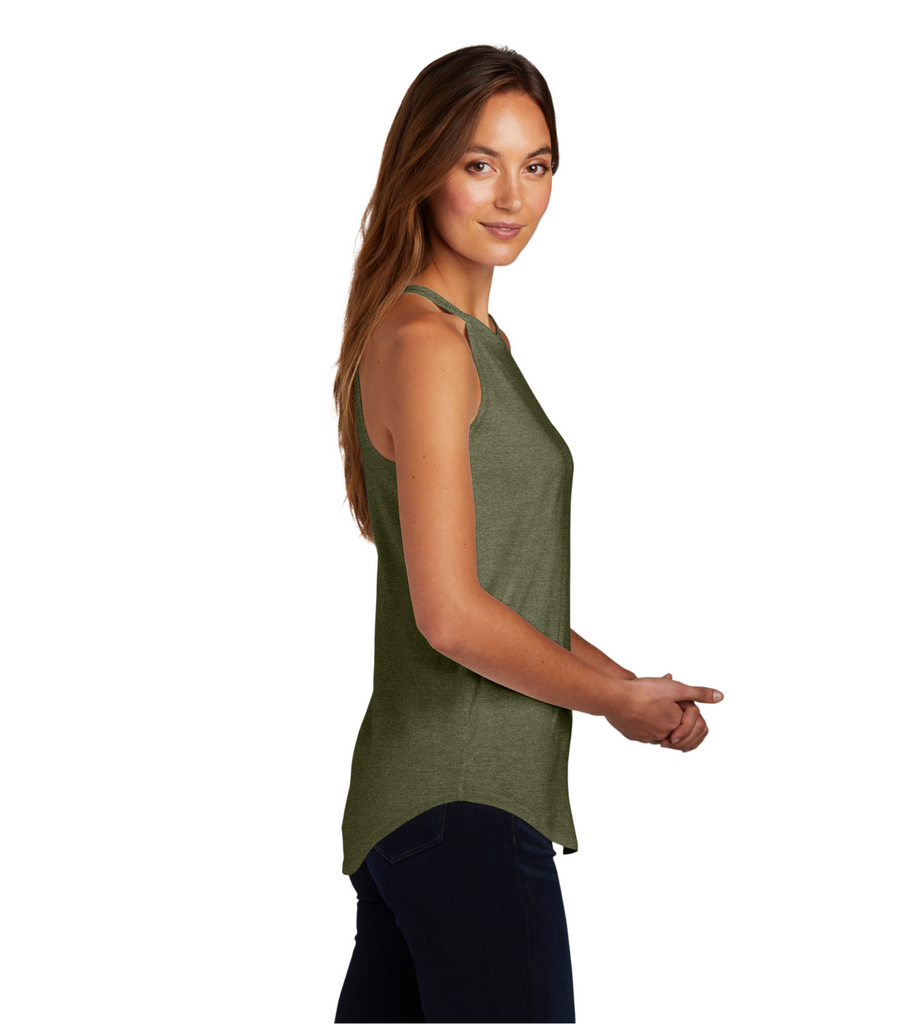 District Women’s Perfect Tri Rocker Tank - Military Green Frost