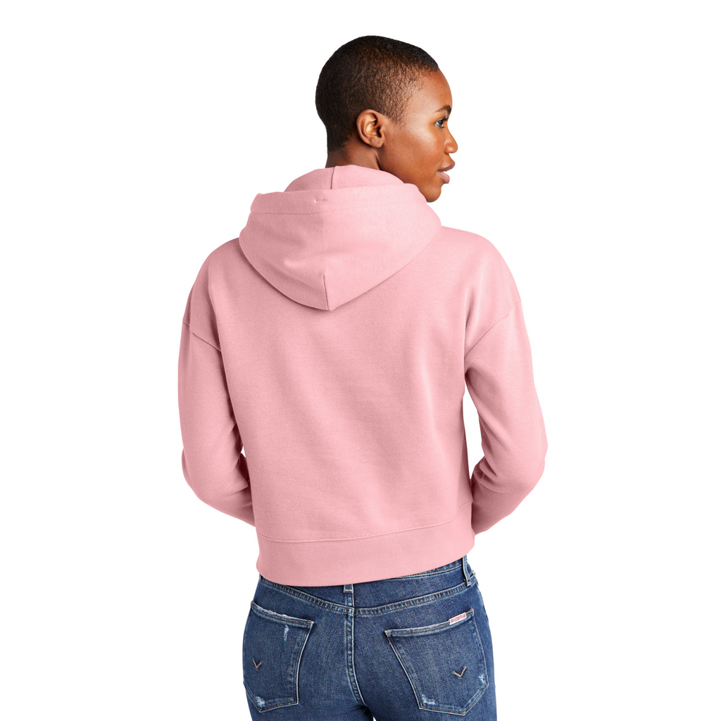 District Ladies Soft Fleece Crop Hoodie - Rosewater Pink