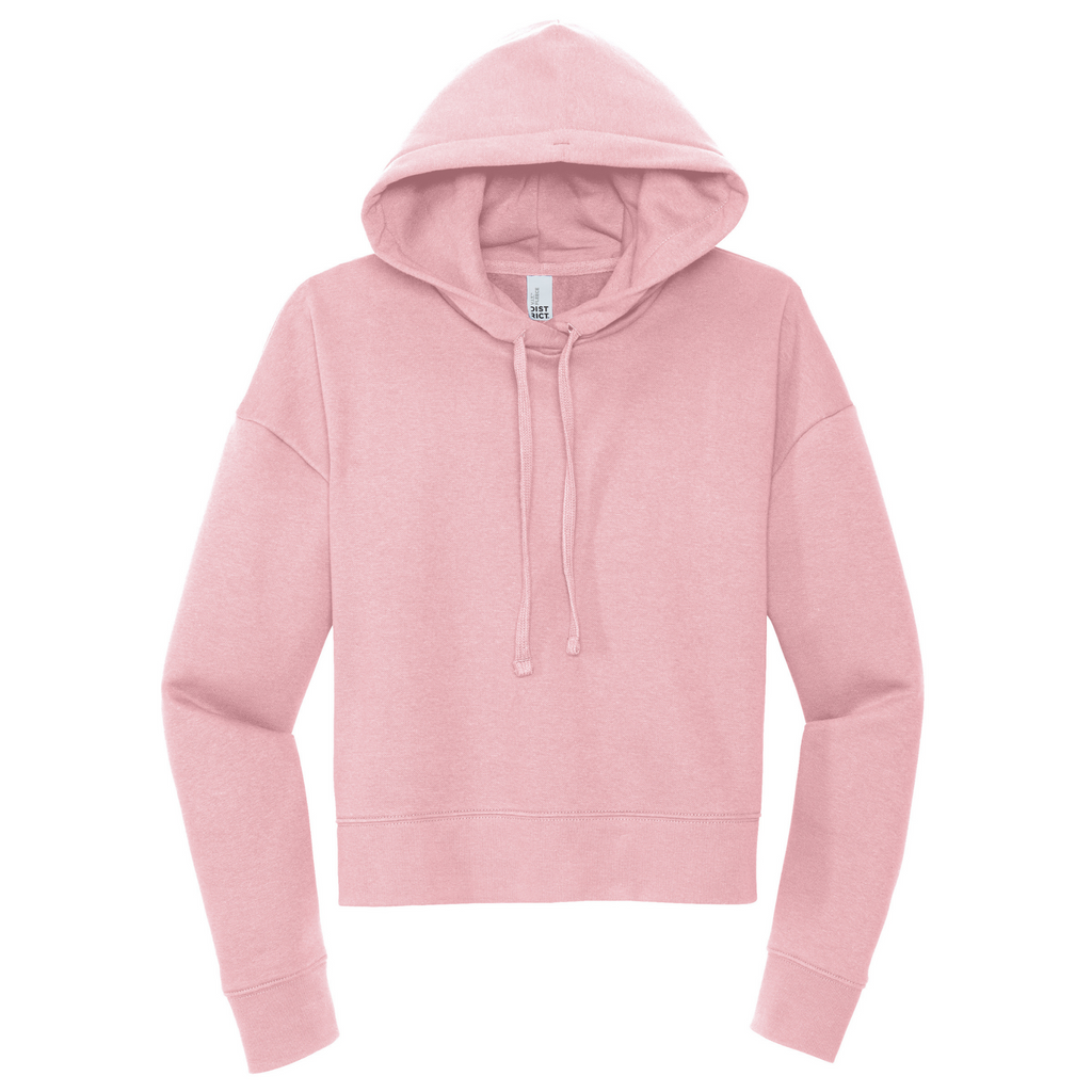 District Ladies Soft Fleece Crop Hoodie - Rosewater Pink