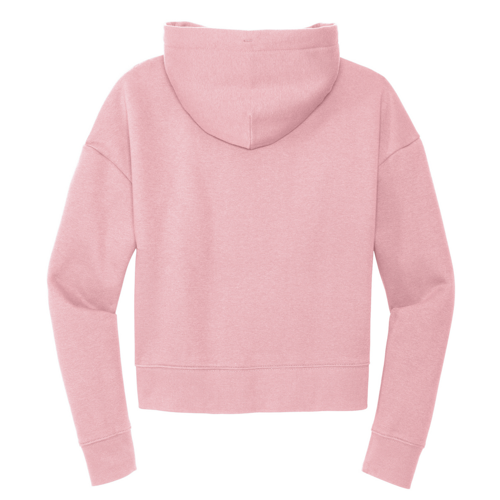 District Ladies Soft Fleece Crop Hoodie - Rosewater Pink