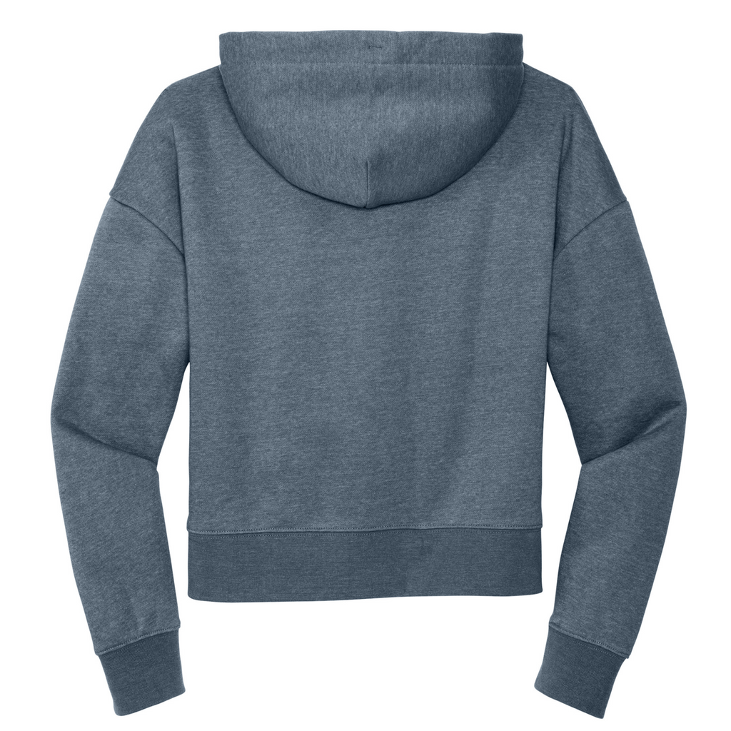 District Ladies Soft Fleece Crop Hoodie - Flint Blue River