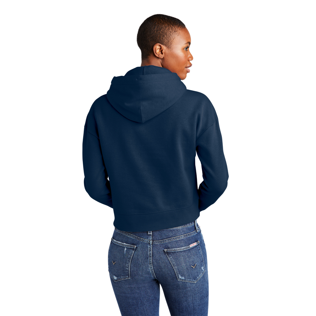 District Ladies Soft Fleece Crop Hoodie - New Navy