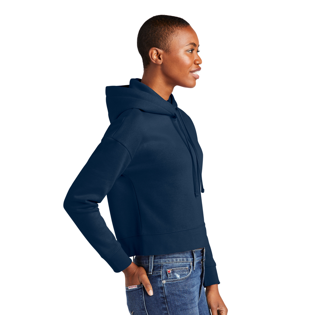 District Ladies Soft Fleece Crop Hoodie - New Navy