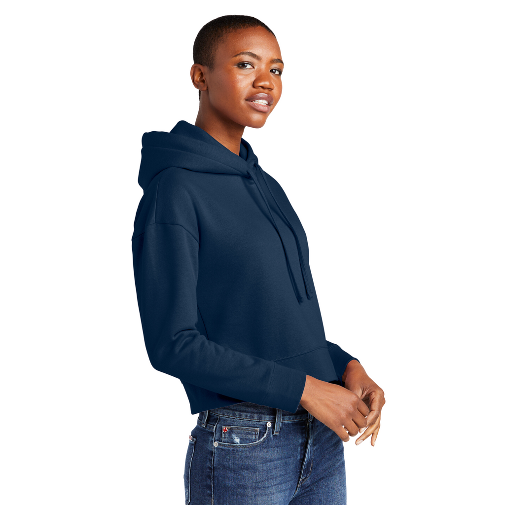 District Ladies Soft Fleece Crop Hoodie - New Navy