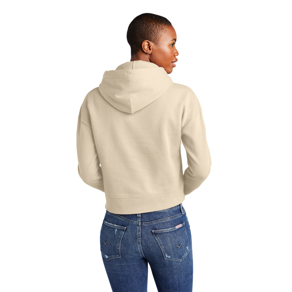 District Ladies Soft Fleece Crop Hoodie - Gardenia