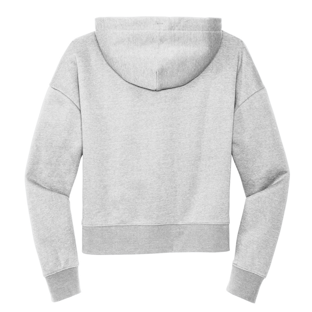 District Ladies Soft Fleece Crop Hoodie - Light Heather Grey