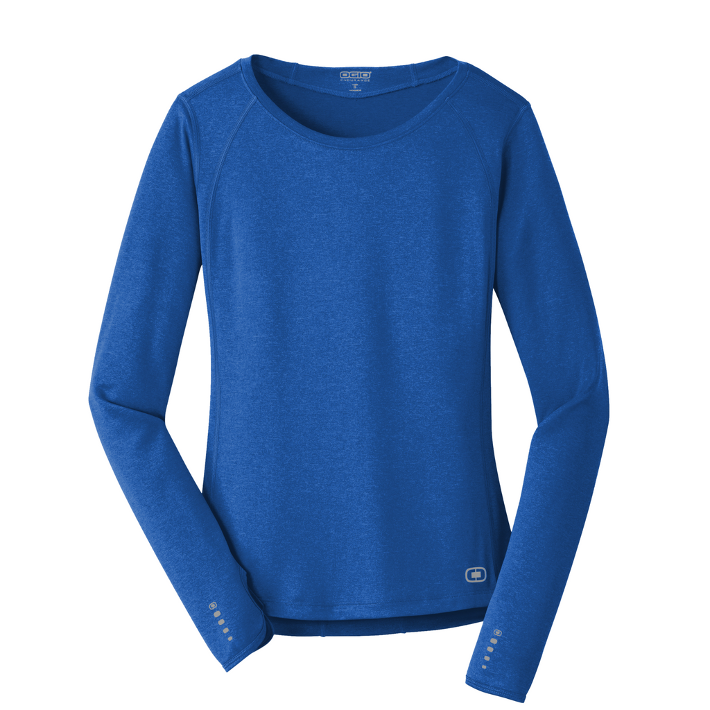 OGIO Endurance Ladies Long Sleeve Pulse Crew - Electric Blue