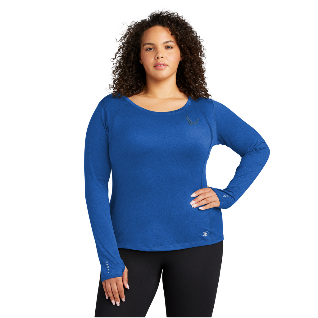 OGIO Endurance Ladies Long Sleeve Pulse Crew - Electric Blue