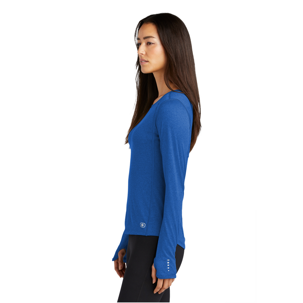 OGIO Endurance Ladies Long Sleeve Pulse Crew - Electric Blue