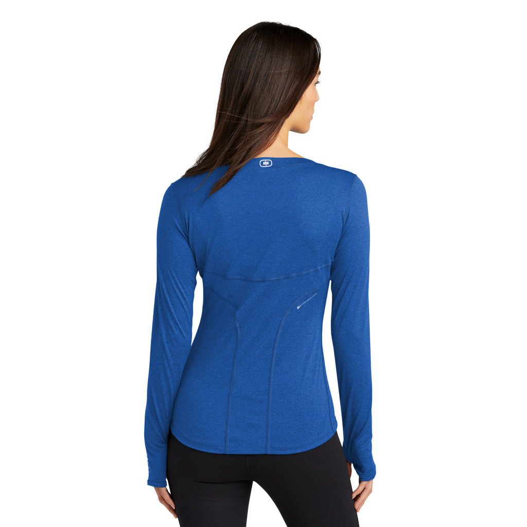 OGIO Endurance Ladies Long Sleeve Pulse Crew - Electric Blue