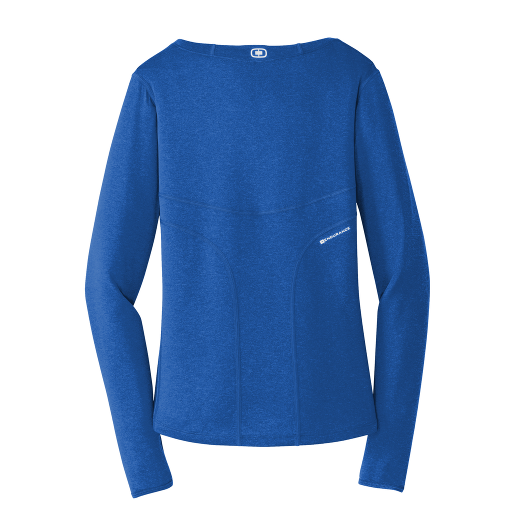 OGIO Endurance Ladies Long Sleeve Pulse Crew - Electric Blue